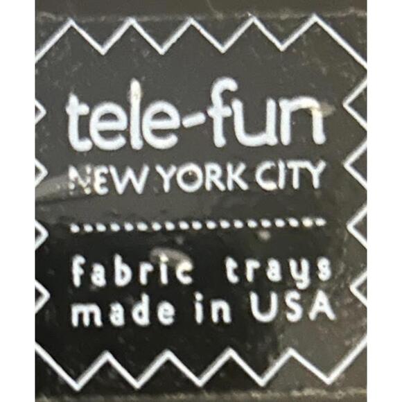 Vintage Tele-Fun NY Fabric Tray - Bamboo Botanical Print- Made in USA - MCM - Picture 6 of 9